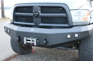 Dodge Ram 3500 Front Bumper - DV8 Offroad - Steel Construction, 2 Stage Powder Coat Finish, Accommodates Up to a 12,500 lbs. Winch - Textured Black - `10-`14
